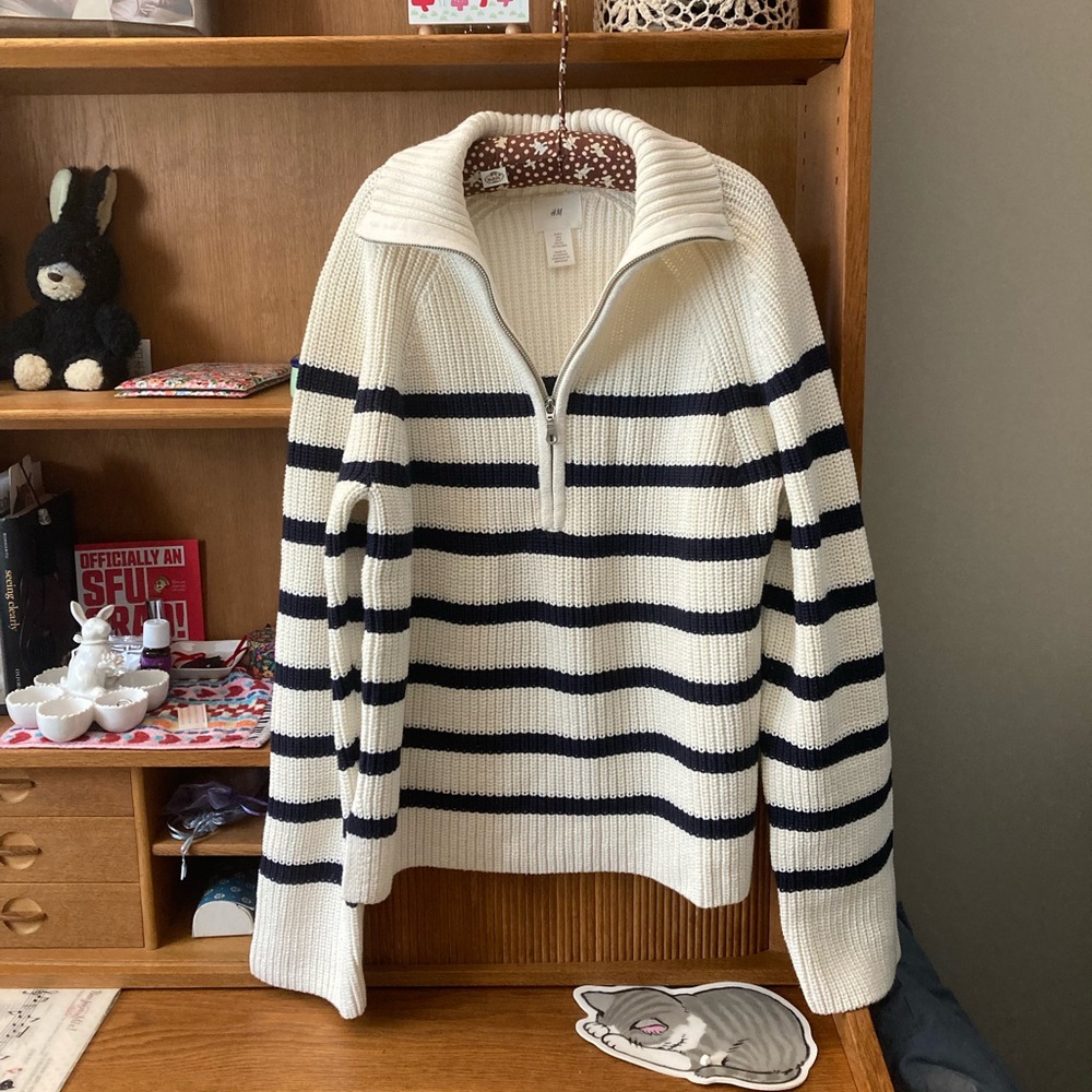 NWOT heavy cotton striped sweater